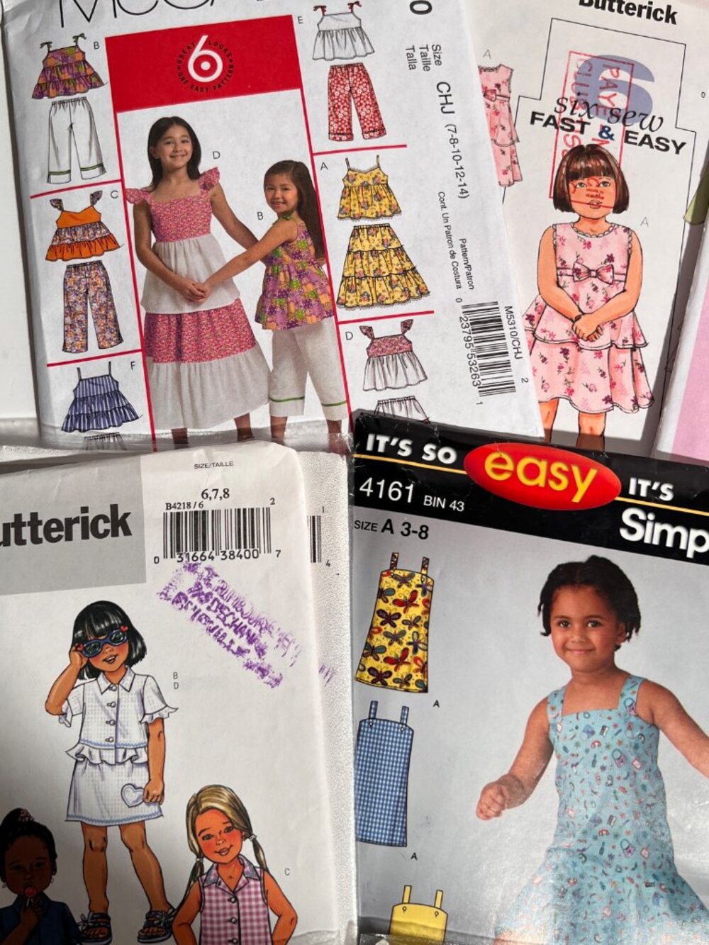 Lot of Vintage & Modern Children's Sewing Patterns (McCall’s, Simplicity, Butter